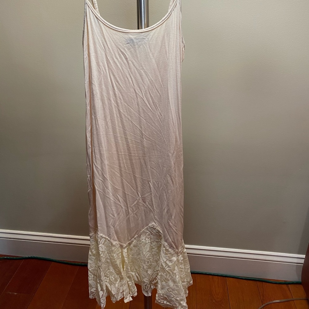 Long Slim Dummer Dress with Lace Trim